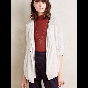 Anthropologie Moth grey snapfront wool hoodie